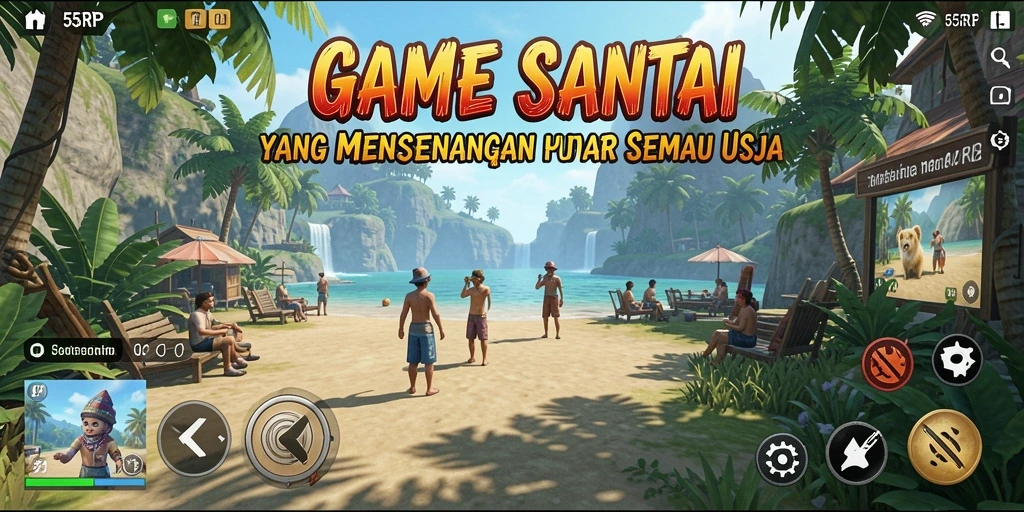 Tampilan screenshot 55RP yang menarik dan cerah saat gameplay berlangsung.