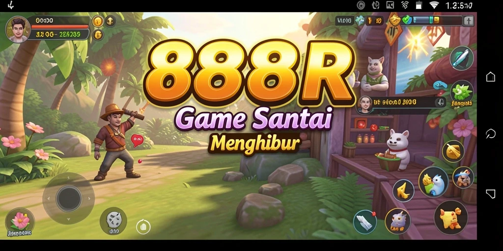 Tampilan gameplay 888R yang cerah dan penuh warna.