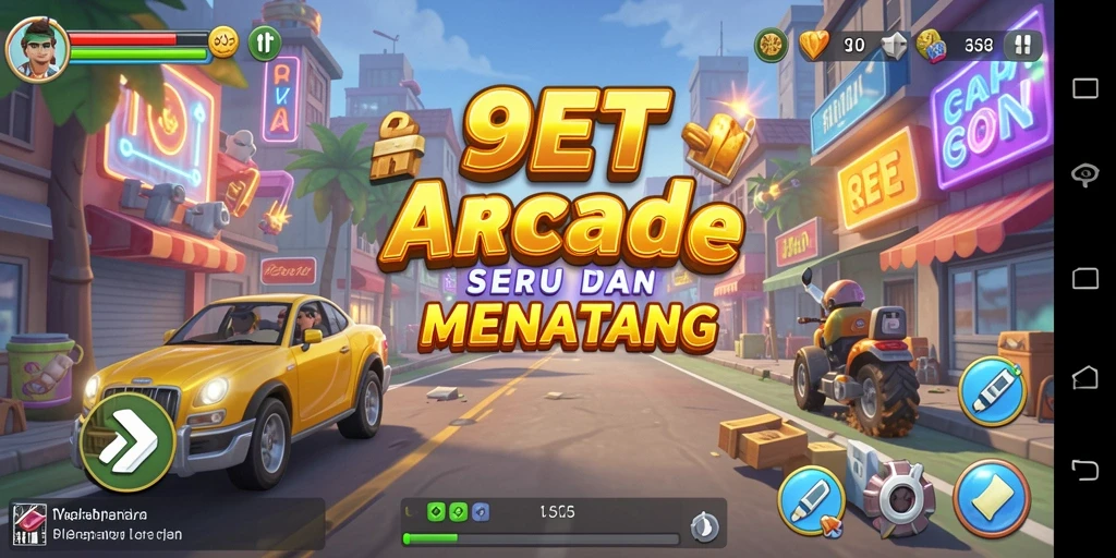 Screenshot gameplay 9ET yang menunjukkan aksi seru di dalam permainan Arcade.