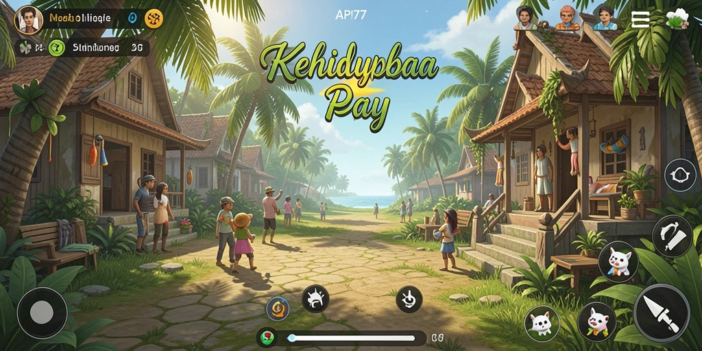 Screenshot gameplay API77 yang menampilkan simulasi kehidupan yang interaktif.