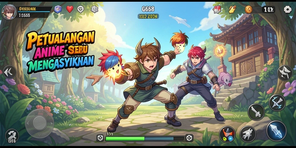 Screenshot G668 menampilkan aksi seru dalam dunia Anime yang penuh warna.