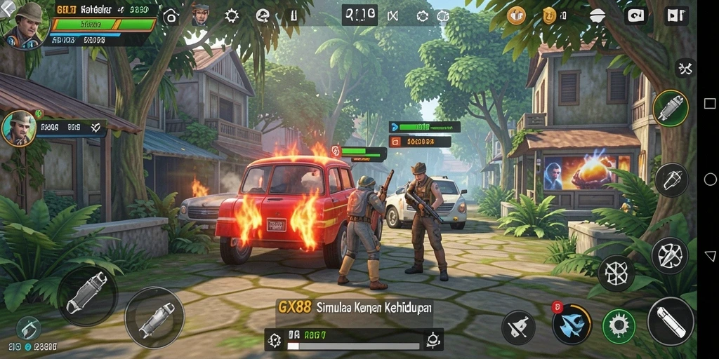 Tangkapan layar yang menunjukkan gameplay realistis GX88.