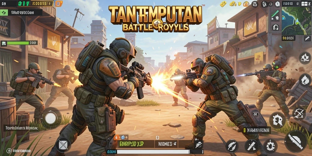Gambaran gameplay Battle Royale yang intens dan seru di HARAPJP.