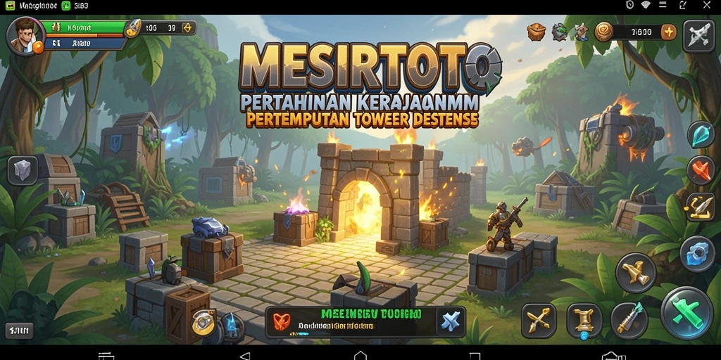Tangkapan layar gameplay MESIRTOTO menampilkan pertempuran seru dalam Tower Defense.