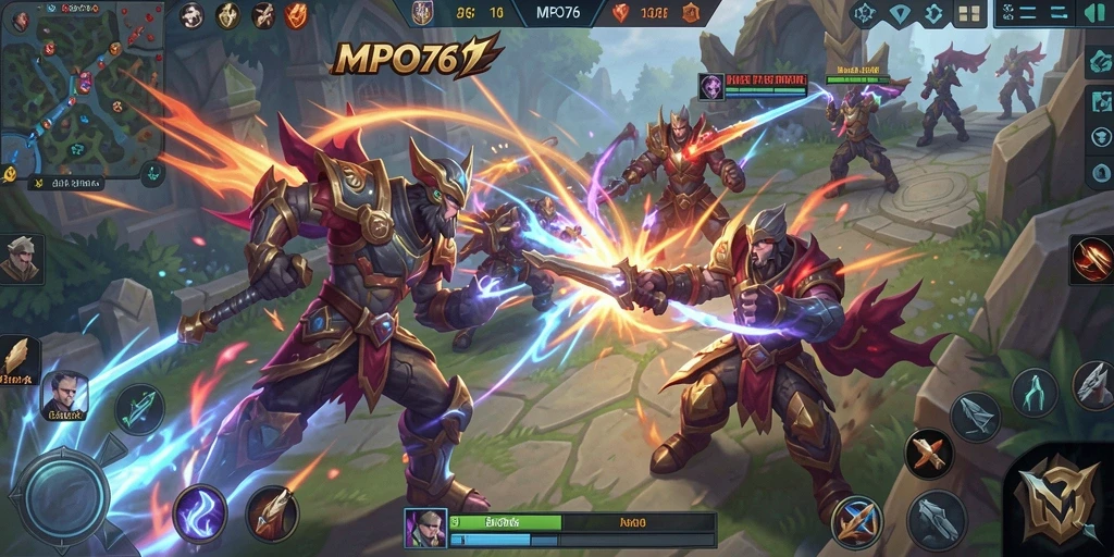 Screenshot MPO76 menampilkan aksi seru dalam pertempuran tim.
