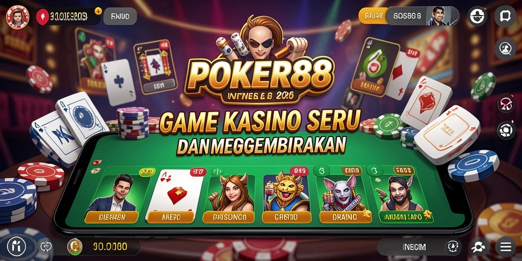 Screenshot POKER88 menampilkan gameplay poker yang mendebarkan.