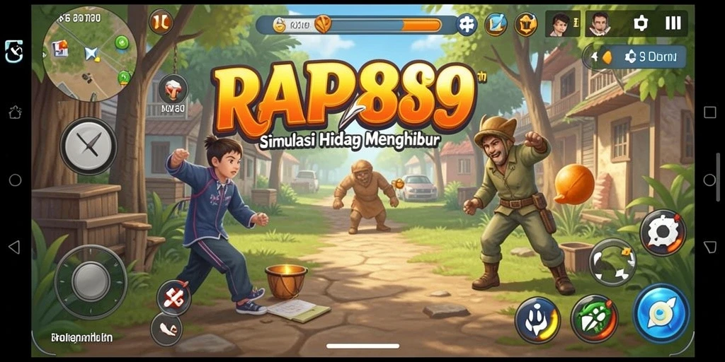 Tangkapan layar gameplay RAP89 yang menunjukkan interaksi karakter.