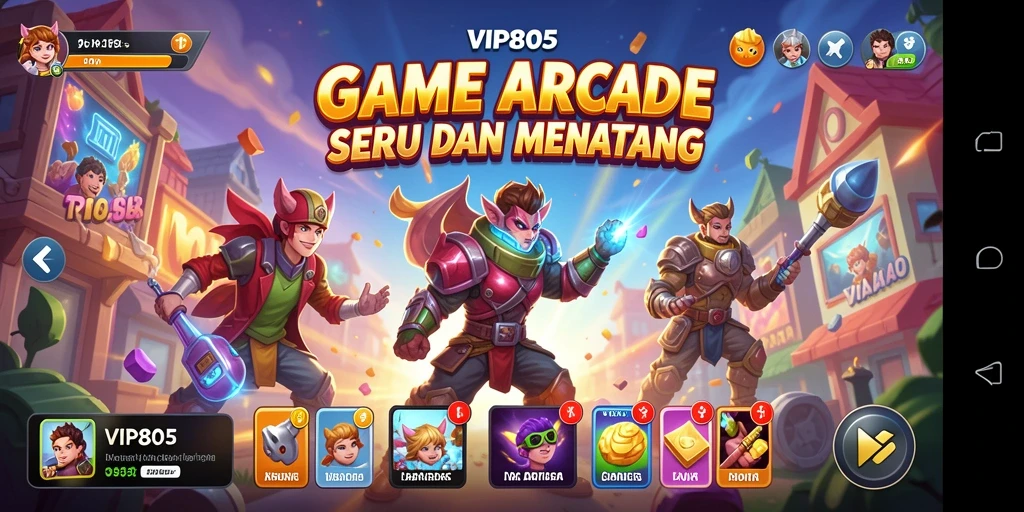 Screenshot menunjukkan aksi seru dalam gameplay Arcade VIP805.