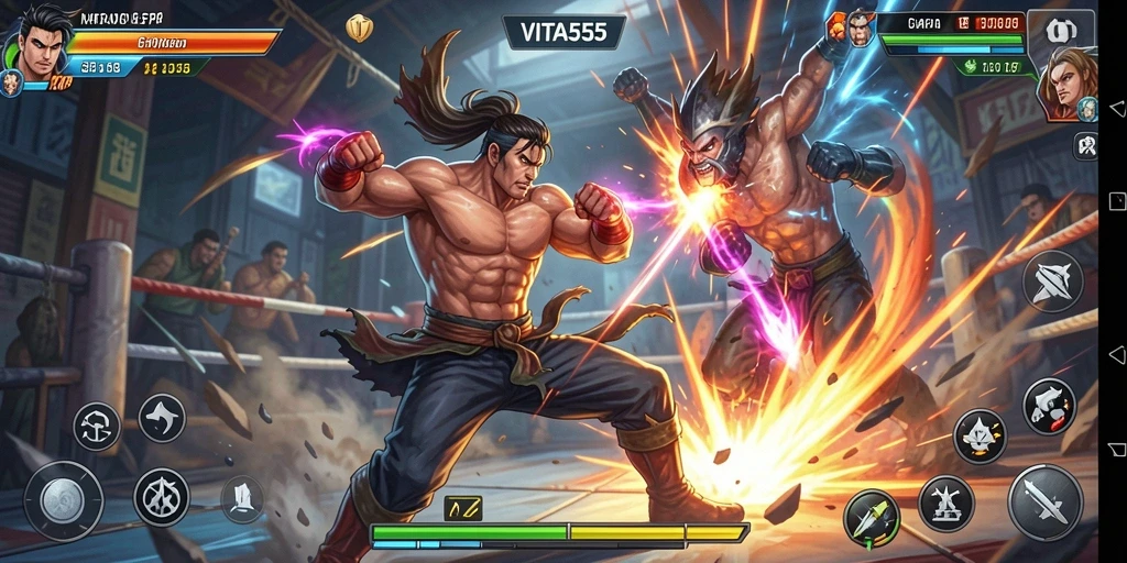 Tampilan bermain yang mendebarkan dari VITA555 dengan pertarungan intens.
