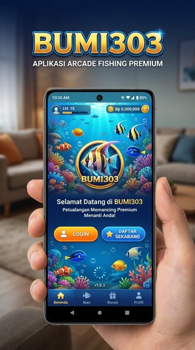 Menu navigasi aplikasi bumi303 yang memudahkan pencarian aplikasi.